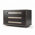 Ladenkast van hout met 3 lades in zwart en goud 80 x 40 x 50cm