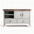 Witte ladekast met houten top en twee deuren afmetingen 100 x 40 x 80cm