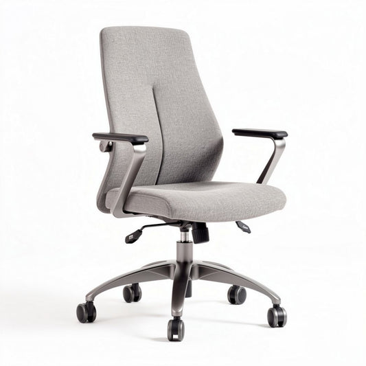Ergonomische bureaustoel met grijze stof en verstelbare armleuningen 60 x 60 x 100cm