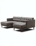 L-vormige stoffen bank met verstelbare chaise longue in grijs 210 x 90 x 85cm